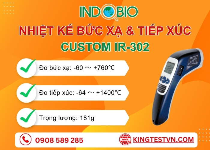 Tổng quan nhiệt kế bức xạ & tiếp xúc K Custom IR-302
